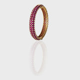 Experience the royal splendor of our ruby and diamond kada - (PGDB054)