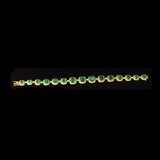 Beautiful emerald cabochons and sparkling diamonds come together in this elegant bracelet, making it a perfect piece to add charm, style, and everyday luxury to your jewelry collection.(PGDBR044)