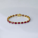 Sleek ruby and diamond bracelet featuring vibrant color, subtle sparkle, and timeless elegance—perfect for everyday wear and celebrations.(PGDBR076)