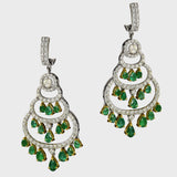Stunning long earring pair, marrying the traditional allure of Bali-inspired tops with the intricate elegance of Chandbali design at the bottom. Embrace the fusion of heritage and contemporary chic.(PGDE0349)
