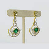Stunning emerald and diamond long earrings, perfect for graceful, classic elegance.(PGDE0412)