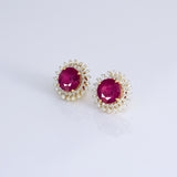 Radiant rubies surrounded by sparkling diamonds create beautiful tops that blend classic elegance with everlasting charm and grace.(PGDE0441)