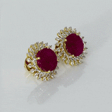 Radiant rubies surrounded by sparkling diamonds create beautiful tops that blend classic elegance with everlasting charm and grace.(PGDE0441)