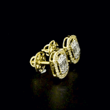 Brilliant Diamond Tops Elegant diamond tops featuring baguette and round-cut diamonds, framed by a shimmering diamond halo for timeless sophistication and everyday luxury.(PGDE0448)