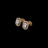 Brilliant Diamond Tops Elegant diamond tops featuring baguette and round-cut diamonds, framed by a shimmering diamond halo for timeless sophistication and everyday luxury.(PGDE0448)
