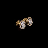 Brilliant Diamond Tops Elegant diamond tops featuring baguette and round-cut diamonds, framed by a shimmering diamond halo for timeless sophistication and everyday luxury.(PGDE0448)
