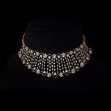 Diamond Fringe Necklace Set A graceful necklace set featuring cascading round diamonds in an elegant fringe design, paired with matching statement earrings for timeless brilliance and refined sophistication.(PGDNE0138)