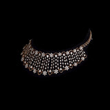 Diamond Fringe Necklace Set A graceful necklace set featuring cascading round diamonds in an elegant fringe design, paired with matching statement earrings for timeless brilliance and refined sophistication.(PGDNE0138)