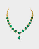 A necklace crafted with high-quality emeralds and diamonds, combining vibrant gemstones and sparkling brilliance for an elegant statement. (PGDNE0151)