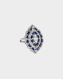 Ring adorned with a breathtaking combination of diamonds and blue sapphire, designed to captivate hearts and elevate style.(PGDR0233)