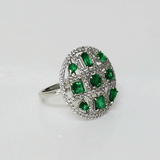 A beautiful emerald and diamond ring radiating simple elegance, vibrant colour, and timeless charm for everyday or special occasions. (PGDR0466)