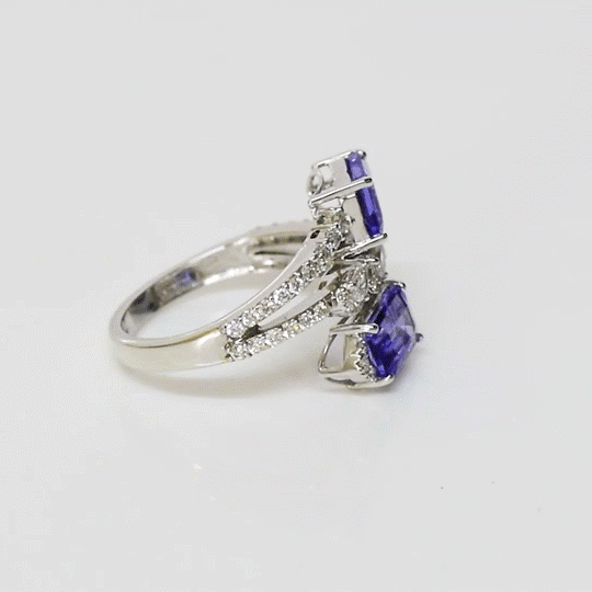 A beautifully designed tanzanite and diamond ring combining vibrant colour, sparkling diamonds, and timeless sophistication for everyday or special occasions. (PGDR0478)