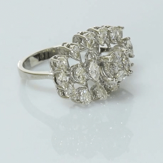 Beautiful mixed-shape diamonds set in gold, creating a stylish ring with timeless sparkle and charm.(PGDR0512)
