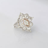 A graceful blend of rose-cut and round diamonds, crafted into a stunning ring with classic beauty and charm.(PGDR0522)