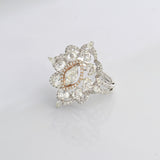A graceful blend of rose-cut and round diamonds, crafted into a stunning ring with classic beauty and charm.(PGDR0522)