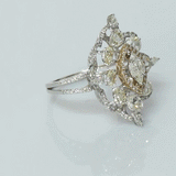A graceful blend of rose-cut and round diamonds, crafted into a stunning ring with classic beauty and charm.(PGDR0522)
