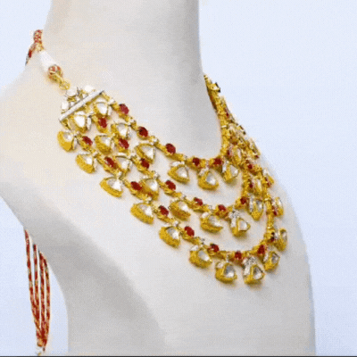 Stunning three-line necklace - KMNE3318