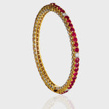 Embrace the elegant allure of our ruby and diamond bangle pair  - (WDN1088)