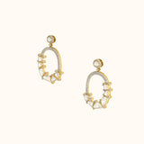 Contemporary elegance meets timeless sparkle in these fusion earrings, adorned with radiant Diamond Polki and brilliant diamonds.(WDN1247)