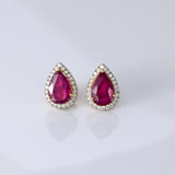 A timeless pairing of vivid rubies and dazzling diamonds in a graceful pear silhouette.(WDN1261)