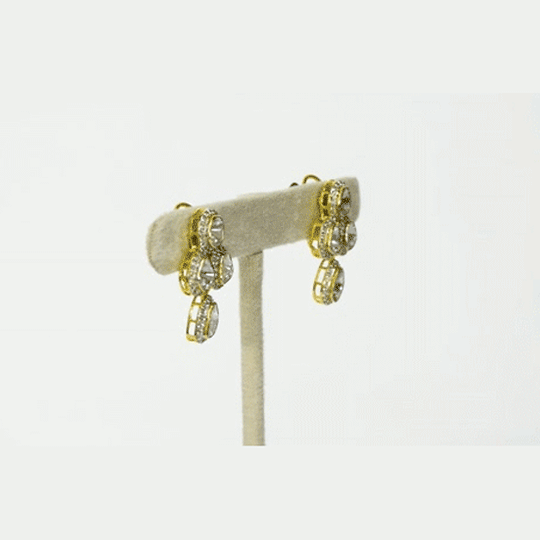 Beautifully crafted with Diamond Polki and dazzling diamonds, these earrings offer effortless glamour and modern elegance.(wdn1269)