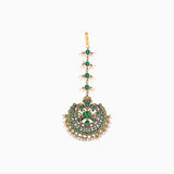 Tikka with Uncut Polki Diamond and Pearls-KMTK0177