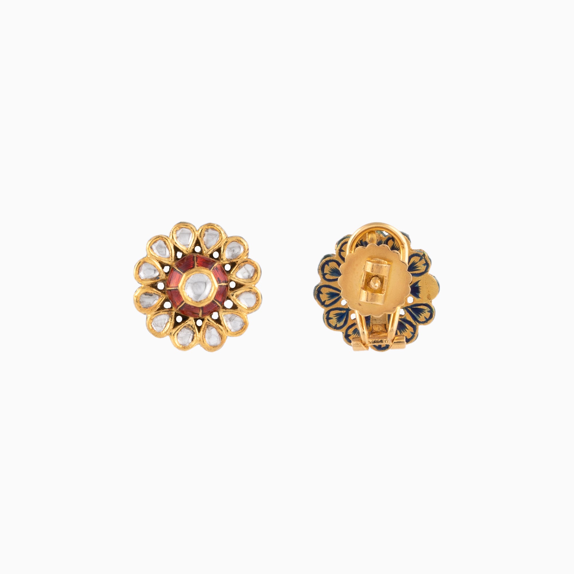 Earring Pair with Uncut Polki Diamond-KME1891