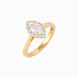 Ring with Round Cut Diamond and Marquise Cut Diamond - WDN961