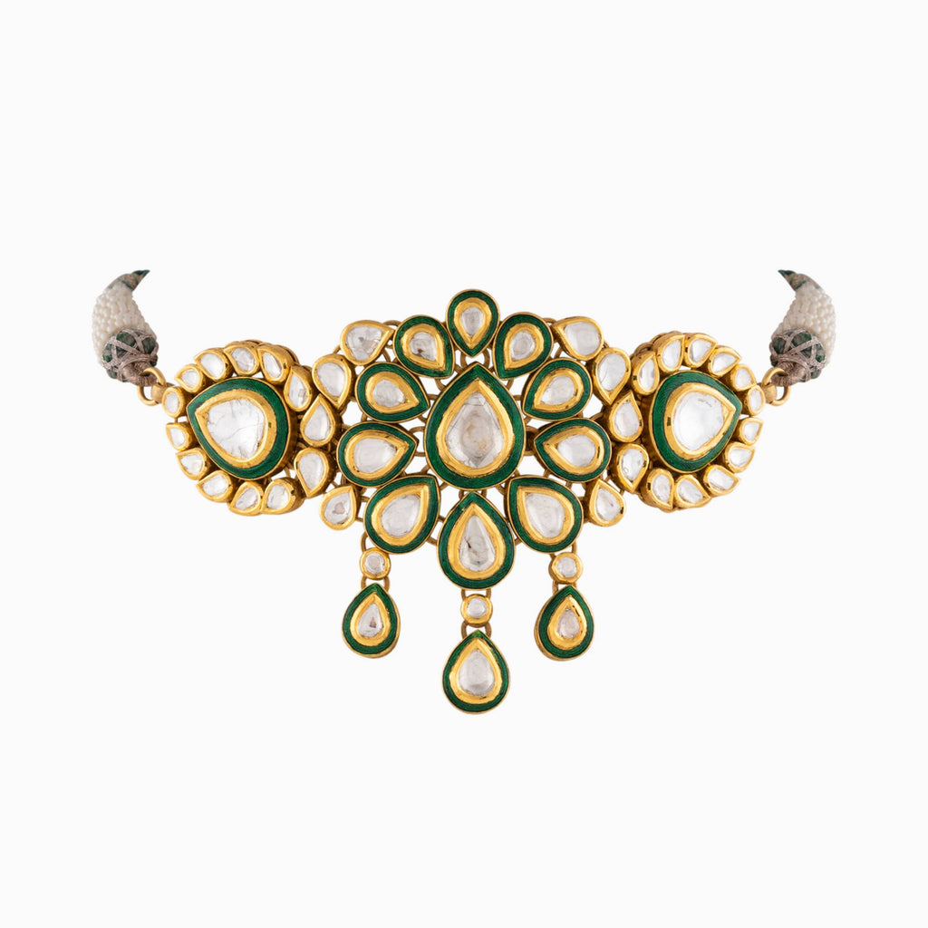Necklace with Uncut Polki Diamond - KMNE2808