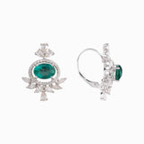 Earring Pair with Oval Cut Emerald-PGDE0189