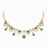 Necklace with Round Cut Diamondand Emerald Cut h/s - WDN844