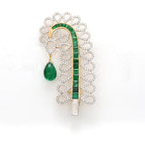 kalangi cum pendant cum ring cum broach with very fine quality of emerald and Diamond with white sapphire rose cut.