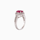 Ring with Round Cut Diamond and Ruby c/st - PGDR0225