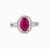 Ring with Round Cut Diamond and Ruby c/st - PGDR0225