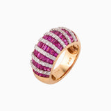 Ring with Round Cut Diamond and Begg Cut Ruby - PGDR0304