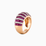 Ring with Round Cut Diamond and Begg Cut Ruby - PGDR0304