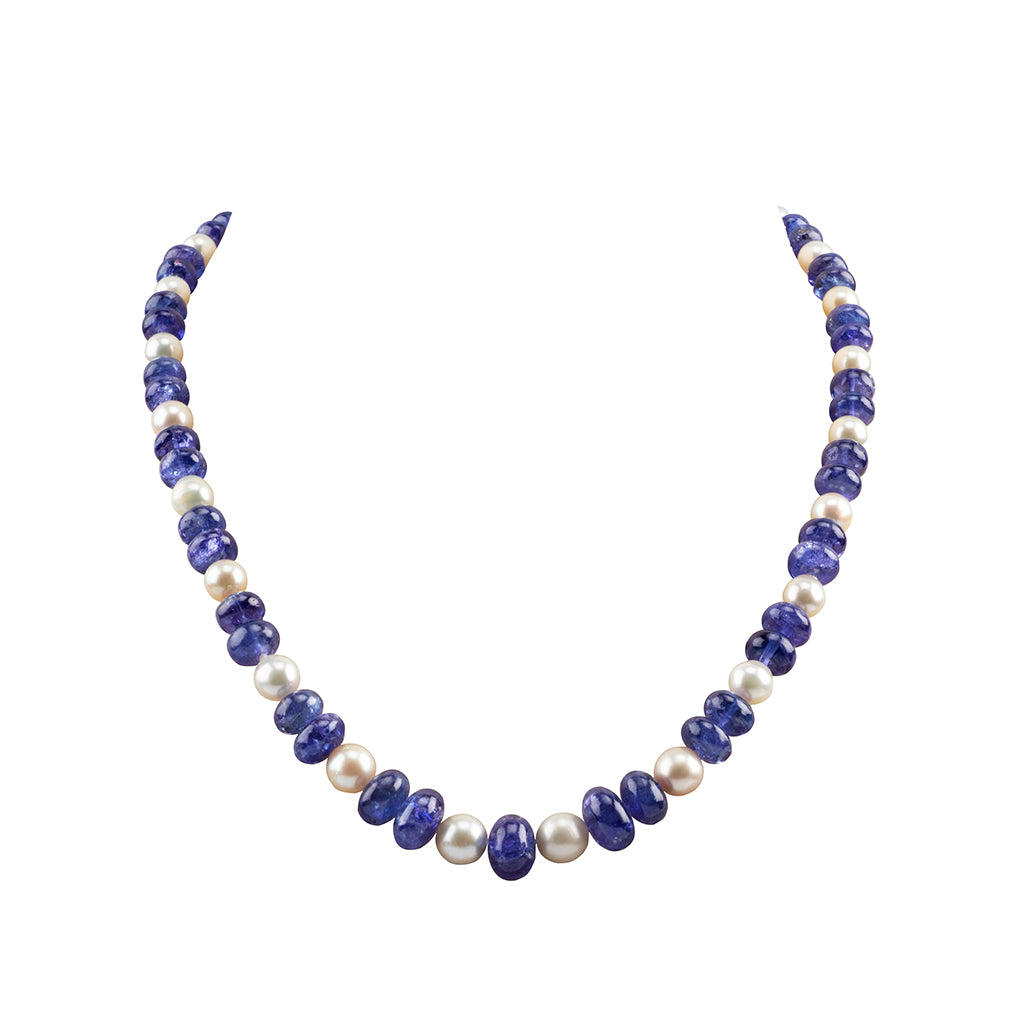 Tanzanite with South sea pearls string necklace  STRG010