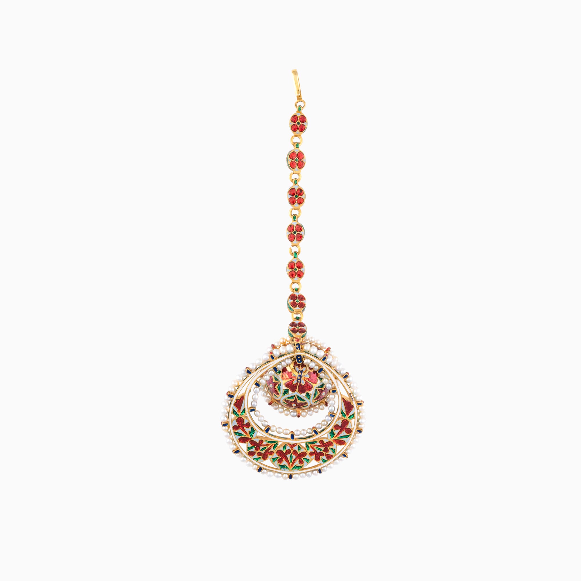 Tikka with Uncut Polki Diamond and Perarls-KMTK0155