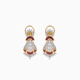 Necklace with Round Cut Diamond, Ruby,  Pearls and Ruby Beads - GDNE0419