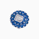 Ring with Round Cut Diamond, Begg Cut Diamond, Blue Sapphire - PGDR0300