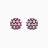 Earring Pair with Round Cut Diamond and Ruby-PGDE0241