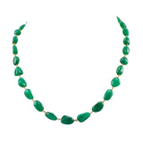 Single line string of emerald maniya in gold wire  STRG247