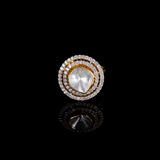 Ring with uncut diamond and full cut diamond in  18k gold . - PGDR0401