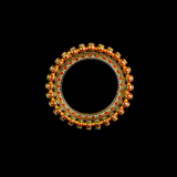 Kada (bangri) with uncut diamond in multi colour artistic enameled on both sides. - KMB0511