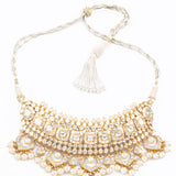 Big choker with earring pair with Diamond polki and pearls  KMNE3028