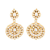 Single line necklace and earring pair with Diamond polki  KMNE2925