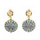 Single line necklace and earring pair with Diamond polki  KMNE2925