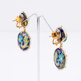 Blue meena flat hasli with earring pair with Diamond polki  KMNE2971