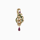 Kalingi with Red Talaf, Green Talaf, Uncut Diamond, Ruby Mani (Handwork Enamel Ekposta)- KMKL0005