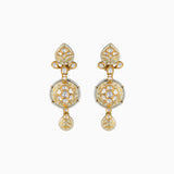 Pendant Yellow Meena with Uncut Polki Diamond, S.S. Pearls and Japanese Pearls-KMPE1101